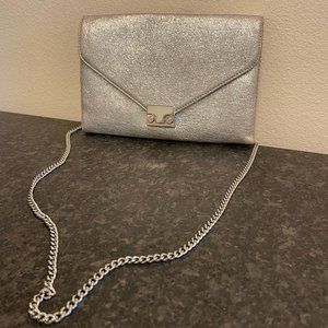 Loeffler Randall Metallic Silver Clutch / Crossbody